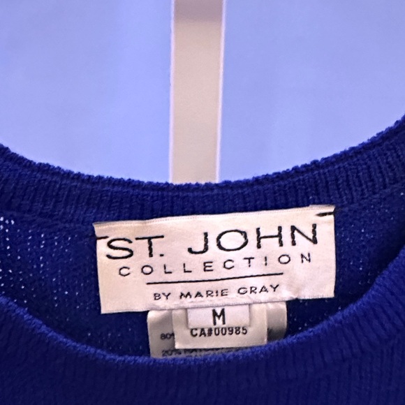 St. John Deep Blue Tank Top Wool Blend Size M - Picture 2 of 4